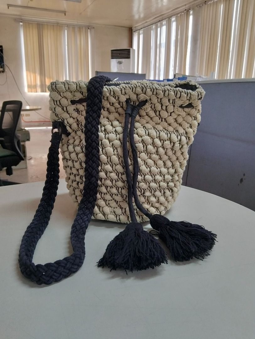 Preloved Textured Bucket Bag with Tassels (Category: Cross-body Bags) located in Binan City. Submitted by croti_by_juliechi (Listing ID 1461572433, Image 2). Description: FOR SALE: Preloved Textured Bucket Bag with Tassels Php250 PM for additional photo Location/Pick-up: BCPI (Best Chemicals & Plastics, Inc.) PTC, Brgy. Maduya, Carmona, Cavite Mon–Fri, 8AM–4PM (except sat-sun-holiday) https://share.google/0cKZAqs30x1qJmBOr Delivery: Lalamove / co
