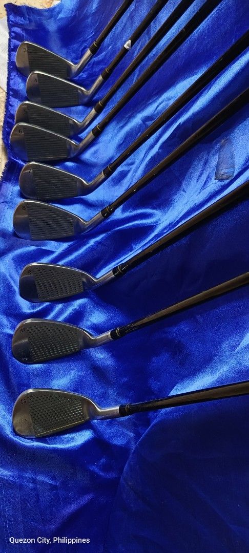 Presto Golf Club Iron Set (Category: Golf) located in Manila. Submitted by yeonmei5614747 (Listing ID 1461619773, Image 3). Description: - Presto Golf Iron Set cavity back type - Includes: 3, 4, 5, 6, 7, 8, 9, Pitching Wedge (P), Sand Wedge (S) - Ideal for golfers looking to upgrade their set - Grips: In decent condition Right handed Club R flex Graphite shaft .