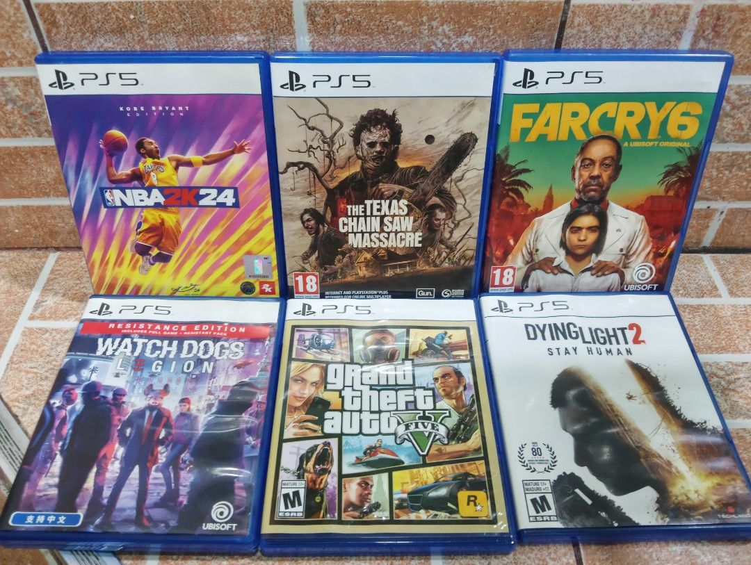 PS5 Games For Sale (Category: PlayStation) located in Caloocan City. Submitted by jbfuenzalida27 (Listing ID 1461741810, Image 1). Description: ps5 game NBA 2k24- 300 Farcry 6- 900 Watchdogs Legion -850 GTA V - 950 Dying light 2- 950 Texas chainsaw massacre -950 Meetup: c3 caloocan or pick up.