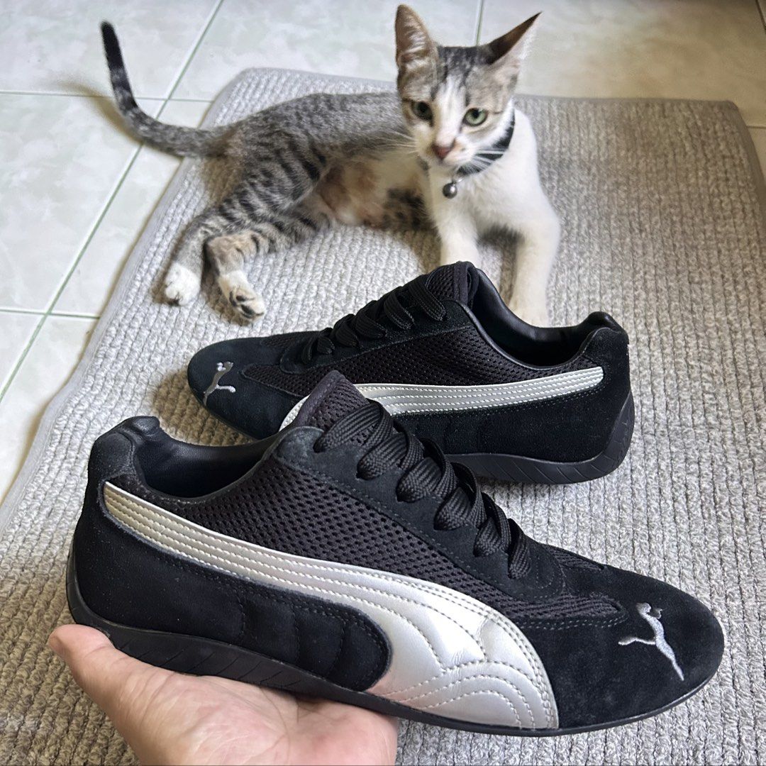 Puma Speedcat (Category: Sneakers) located in Calauan. Submitted by hajudethrift (Listing ID 1461664385, Image 1). Description: Puma Speed Cat Black/Silver Colorway Size 42 Euro Excellent Condition.