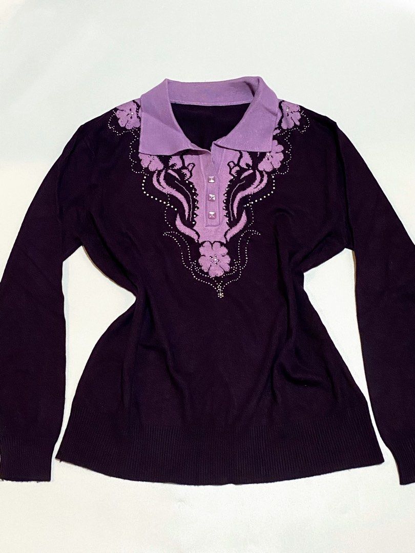 Purple Floral Embeded Longsleeve Top (Category: Longsleeves) located in Trece Martires City. Submitted by serenique_wear (Listing ID 1461614063, Image 2). Description: ⋆˚꩜｡⋆ s-m | no tag ⋆˚꩜｡⋆ mine — ₱99 ꣑ৎ Please swipe through every photos carefully or check the comments for more info, close-ups, and minor flaws before purchasing 💌 Feel free to reach out via DM if you have questions or want a better look at the item ˶ᵔ ᵕ ᵔ˶.