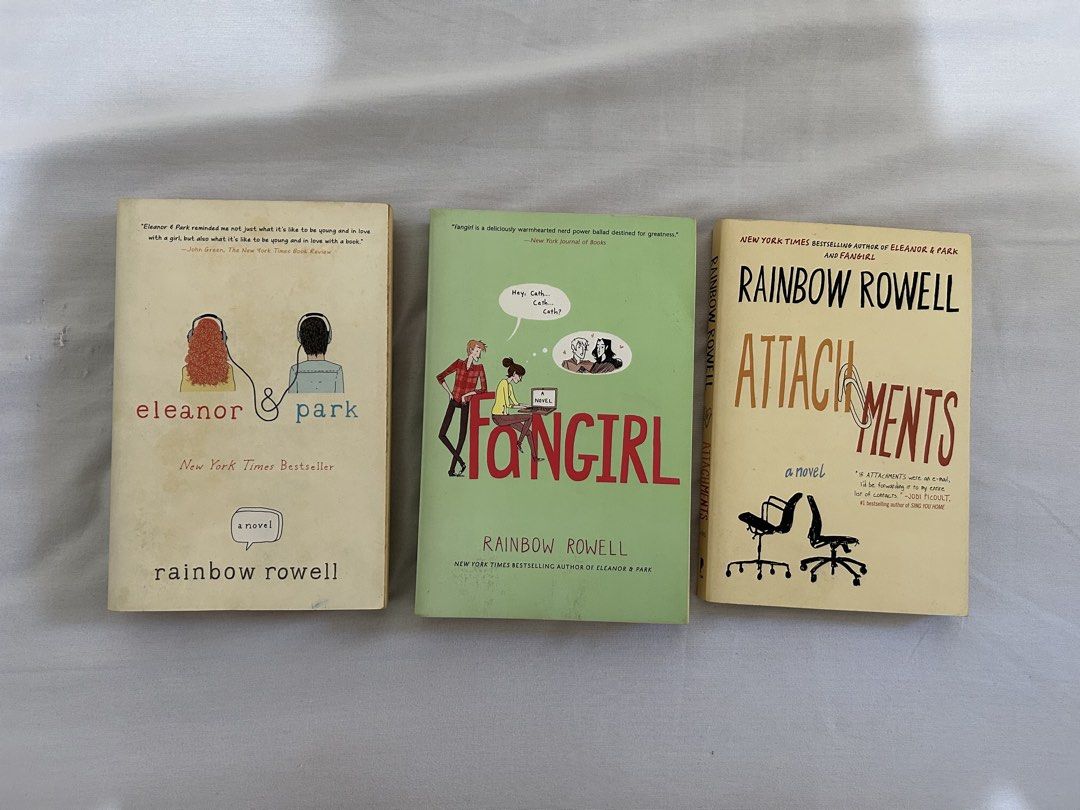 Rainbow Rowell Books (SET) (Category: Storybooks) located in Batangas. Submitted by dusclutter (Listing ID 1461589419, Image 1). Description: SOLD AS SET ONLY No highlights, torn pages, or folded pages. Only yellowing of pages as seen in photos RFS: decluttering Loc: Sto tomas batangas Can do meetups in SM sto tomas if will purchase 5 or more books Shipping c/o buyer MOP: Gcash / Maribank / Maya /BDO .