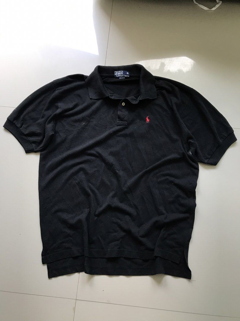 Ralph Lauren black polo (Category: Activewear) located in Manila. Submitted by franceleeb33468 (Listing ID 1461622365, Image 1). Description: RL BLACK POLO ‼️ WIDTH 21.5 LENGTH FRONT 26 / BACK 29 NO ISSUE SIZE XL COLOR RATE 9.8 BLACK PA COLOR🥰 PRICE 450💸 DM PO!📩.