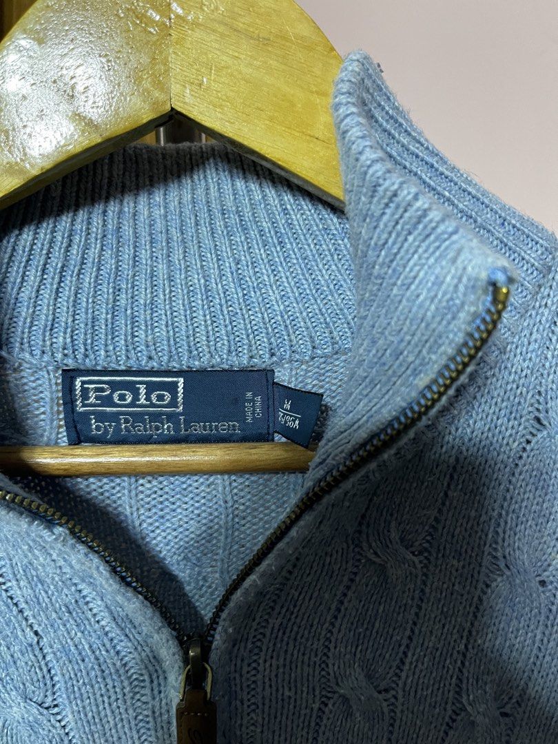 Ralph Lauren Cable knit Q-zip (Category: Coats, Jackets and Outerwear) located in Bacolod City. Submitted by veluxe0223 (Listing ID 1461636941, Image 3). Description: Ralph Lauren Cable knit qzip Size m on tag 20x27.5 No issue 9.8/10 colorate Excellent to As new Condition Negotiable.