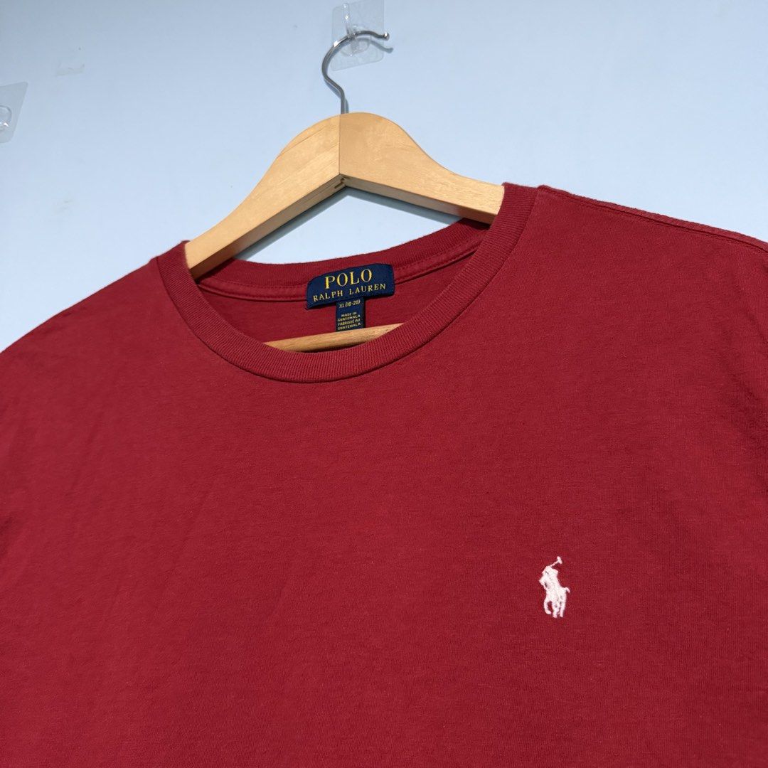 Ralph Lauren Red Tee (Category: Tshirts & Polo Shirts ) located in Cagayan de Oro. Submitted by kent_ogals (Listing ID 1461729802, Image 2). Description: Size XL (18-20) Dimension 21 x 26.5 Color Rate 9.5/10 Excellent Condition No Issue.