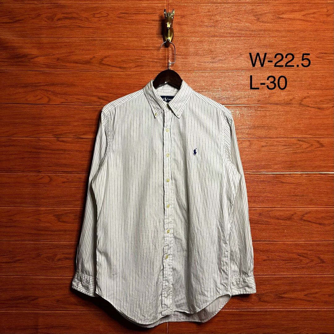 Ralph Lauren RL Striped Button down (Category: Formal Shirts) located in Quezon City. Submitted by donklasiko (Listing ID 1461579453, Image 2). Description: Condition: 9.5+/10 Issue: needwash Refer to the dimension 🤗 PM FOR MORE DETAILS NO RETURN, NO EXCHANGE & NO REFUND! ✅I ALSO ACCEPT TRADE/SWAP TO ANYTHING JUST DROP YOUR OFFER Please manage your expectations, this is a secondhand item. What you see is what you get 😊 💵MOP: GCASH, BDO or Cash