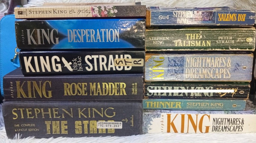 Rare Stephen King Books (Category: Storybooks) located in Caloocan City. Submitted by Trendy_Sulit_Deals (Listing ID 1461716794, Image 1). Description: RARE Books of Stephen King Price Starts 349 📖 Available Titles: 📘 STEPHEN KING HARDCOVER BOOKS 1. Black House (Stephen King & Peter Straub) Hardcover, older edition, visible cover wear but collectible 2. Nightmares & Dreamscapes Hardcover, vintage edition, clean pages, some exterior wear 3. Desp