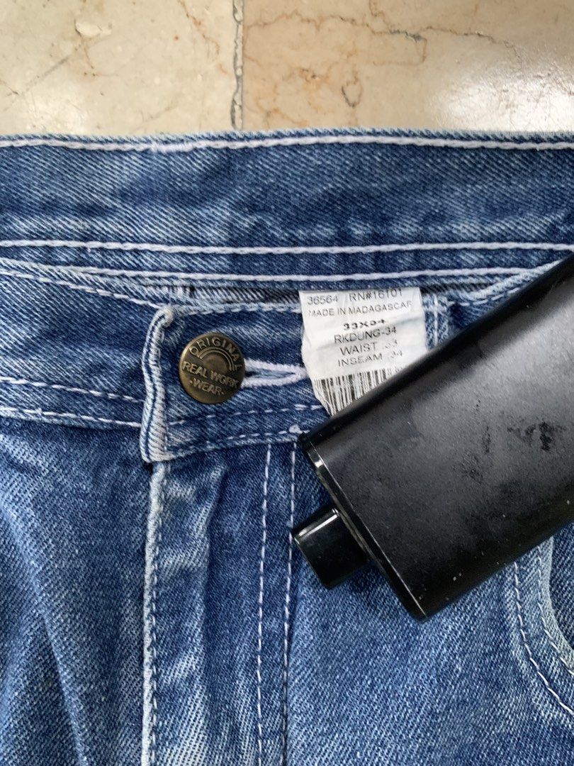 Real work wear carpenter pants (Category: Jeans) located in Calauan. Submitted by marcopollo.com (Listing ID 1461734333, Image 3). Description: Size: 32 Length: 44 Thigh: 13 L.o: 7.5.