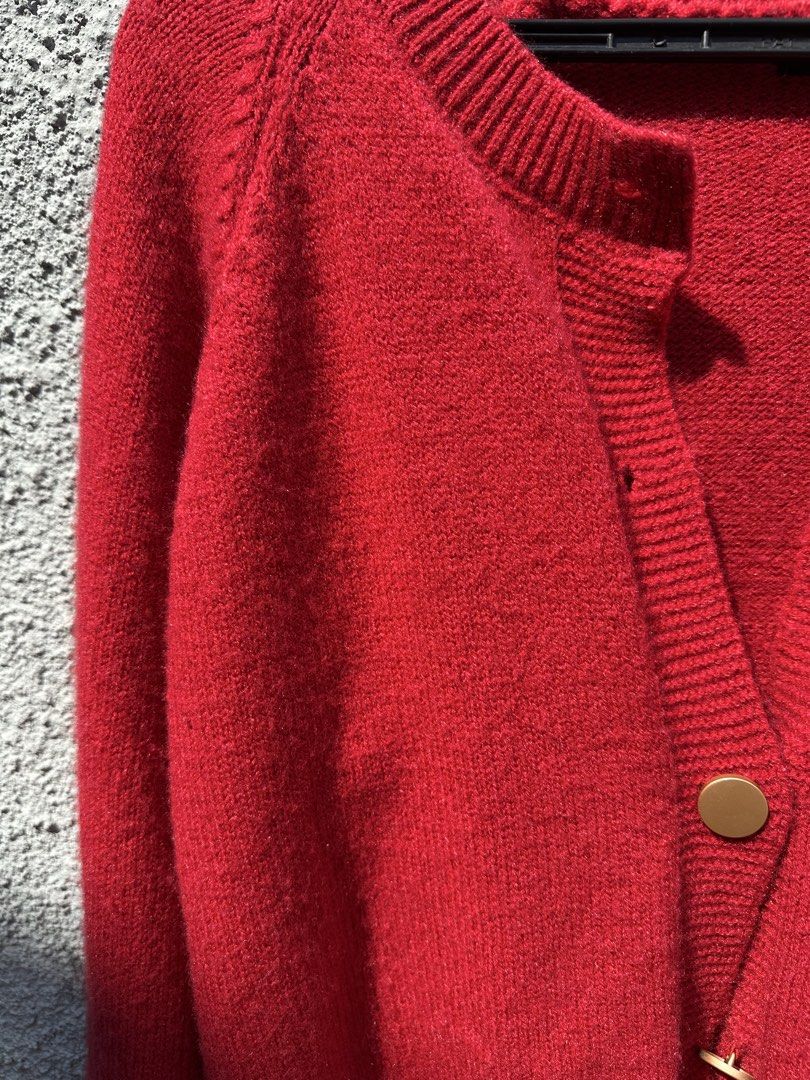 Red Cardigan (Category: Coats, Jackets and Outerwear) located in Bacoor. Submitted by de_clutters (Listing ID 1461573794, Image 2). Description: Red Cardigan with Gold Buttons .