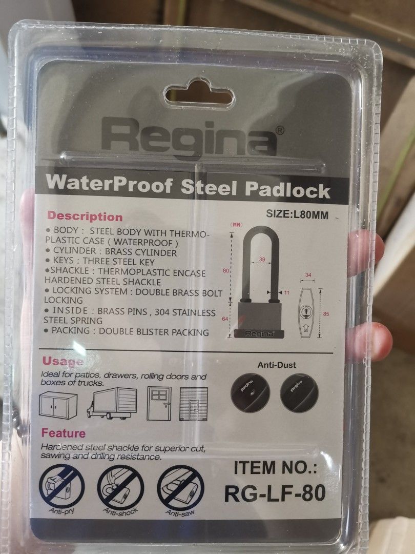 Regina heavy duty padlocks (Category: Locks, Doors & Gates) located in Malabon City. Submitted by mrsuabae (Listing ID 1461573011, Image 3). Description: Quality heavy duty padlocks (Regina brand). direct warehouse here..