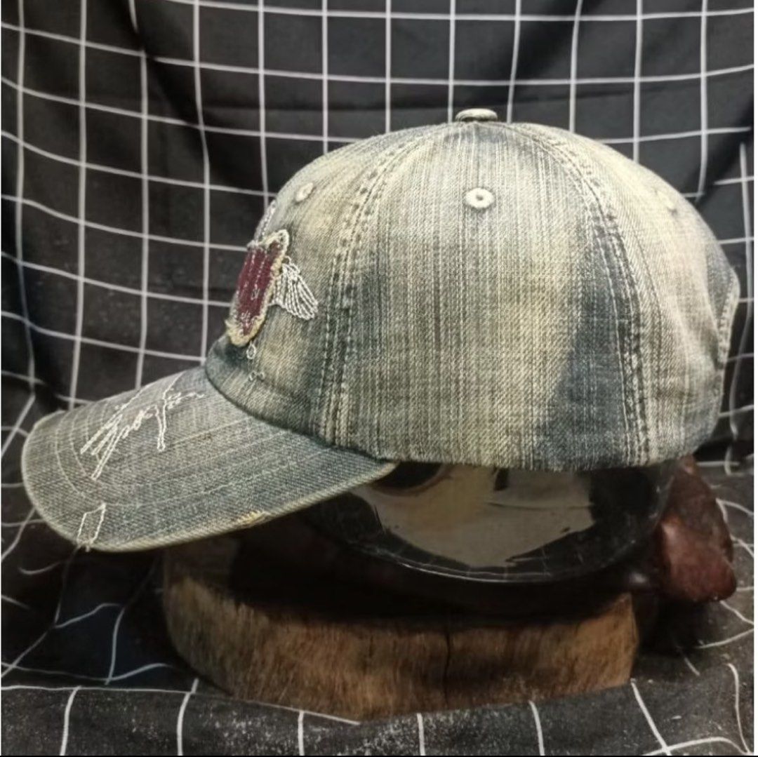 Ripped Denim Hat Embroidery (Category: Hats & Beanies) located in Pasig City. Submitted by leandoer96 (Listing ID 1461655114, Image 2). Description: 56-59cm adjustable iron claw suit.