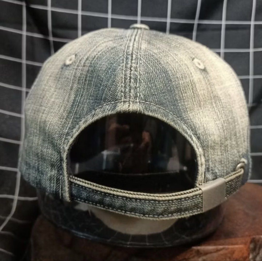 Ripped Denim Hat Embroidery (Category: Hats & Beanies) located in Pasig City. Submitted by leandoer96 (Listing ID 1461655114, Image 3). Description: 56-59cm adjustable iron claw suit.