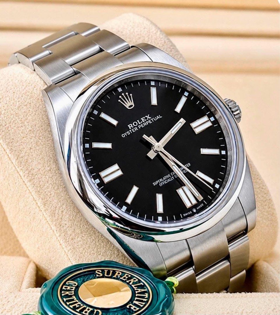 Rolex OP41 Black Dial 2023 NOS (Category: Luxury Watches) located in Manila. Submitted by ams.777 (Listing ID 1461729805, Image 2). Description: OP41 Black Dial 2023 NOS complete set.