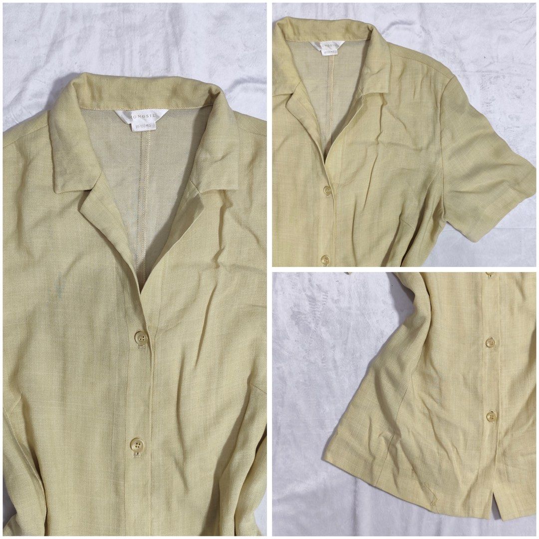 SAGE LINEN BLEND BUTTON UP TOP (Category: Blouses) located in Davao. Submitted by withloveshai_ (Listing ID 1461713644, Image 2). Description: .
