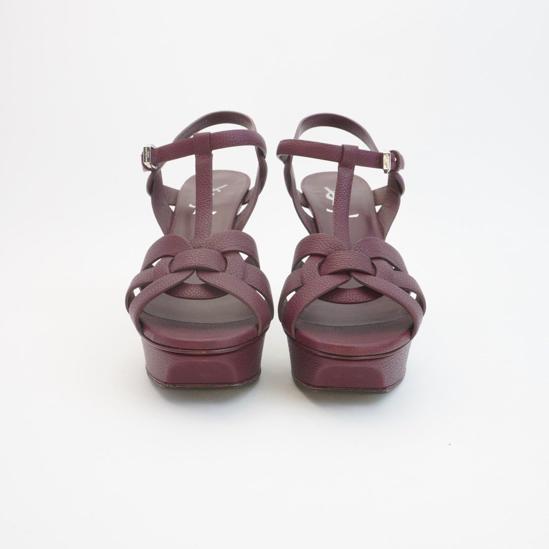 Saint Laurent Burgundy Grained Tribute Platform (Category: Sneakers & Footwear) located in Taguig. Submitted by dluxenest (Listing ID 1461635652, Image 2). Description: Last price posted You may follow us on IG : dluxenest FB : Dragons Luxe Nest.