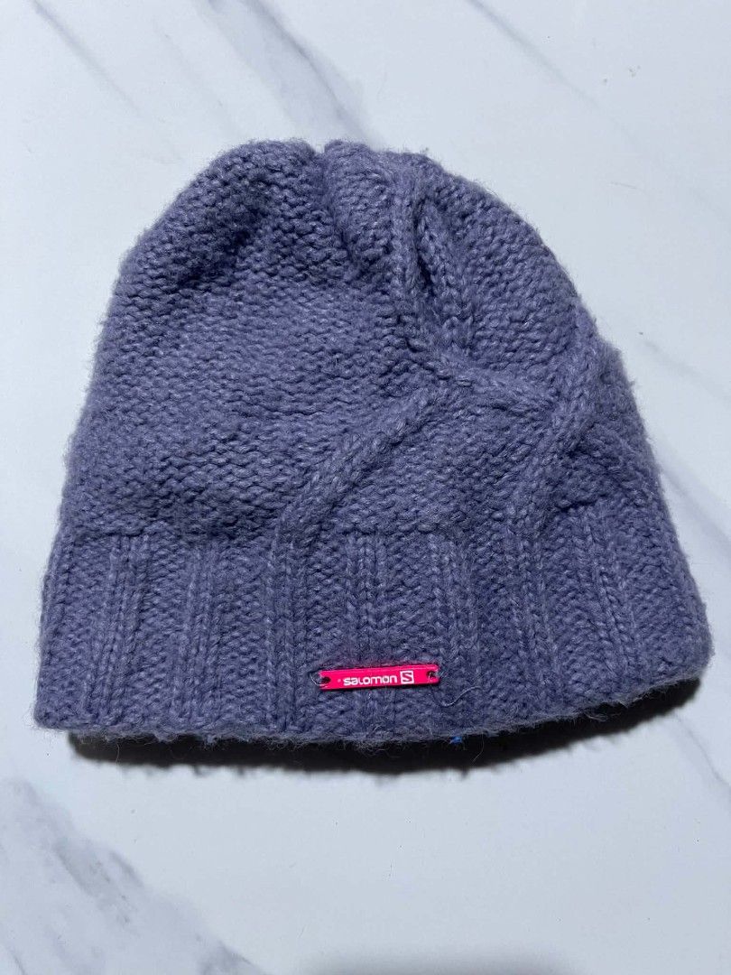 Salomon OSFW Beanie Hat (Category: Caps & Hats) located in Pangantucan. Submitted by calmwhale_cb83a8 (Listing ID 1461662051, Image 1). Description: - Salomon purple knit beanie - OSFW size (One Size Fits Most) - Made in Taiwan - Ideal for keeping warm during outdoor activities - Simple and functional design - Suitable for casual wear or sports.