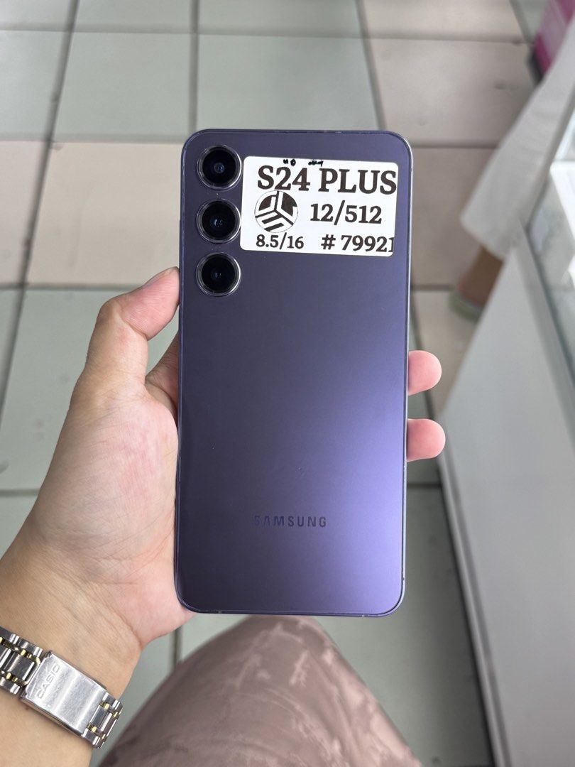 SAMSUNG S24 PLUS 12/512GB OPENLINE NTC VARIANT (Category: Samsung) located in San Juan City. Submitted by aynaagadgets (Listing ID 1461738003, Image 1). Description: SAMSUNG S24 PLUS 12/512GB OPENLINE SEPTEMBER 2026 STALL #: XB-07 FOR SALE | TRADE / SWAP PASS SA MGA SCAMMERS / THIRD PARTY (RFS: Buy and Sell) ⬇️DETAILS⬇️ •12/512 GB (Other storage is also available) •Purple (Other color is also available but price may vary) •NTC Variant •95% Smooth