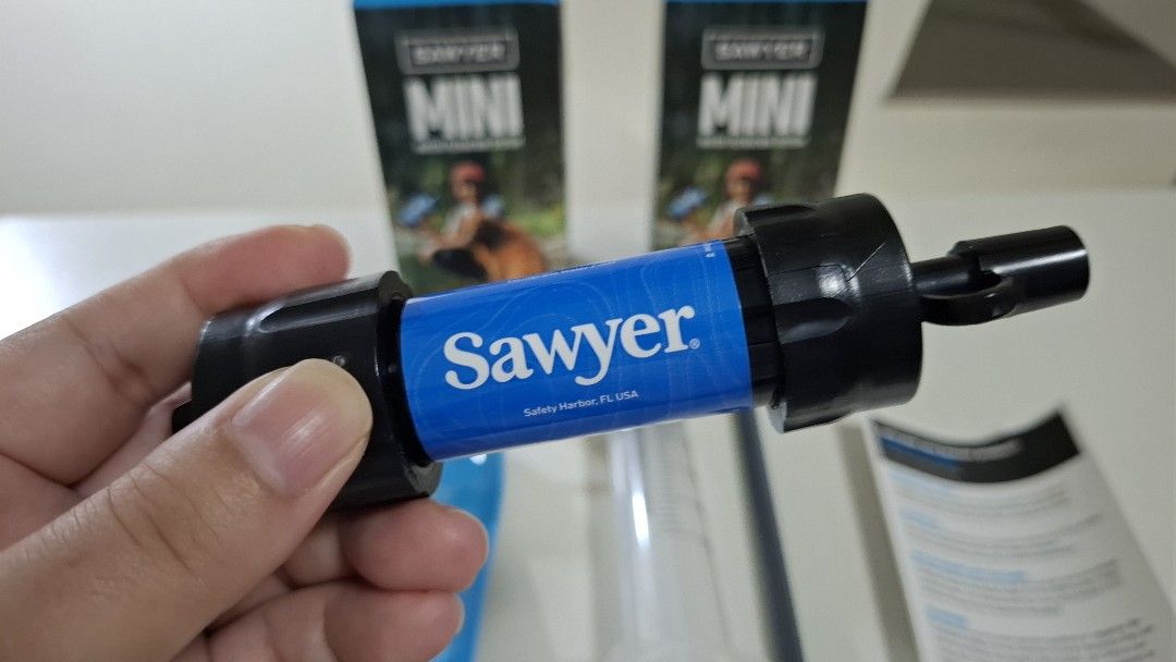 Sawyer Mini Filter with squeeze pouch - Authentic (Category: Hiking & Camping) located in Pasay City. Submitted by mshannahpi (Listing ID 1461710818, Image 1). Description: - Authentic Sawyer Mini Filter - Lightweight and compact water filtration system - Filters 99.9999% of bacteria and protozoa - Removes harmful contaminants from natural water sources - Includes Sawyer Mini filter, squeeze pouch, and cleaning syringe - Perfect for camping, hiki