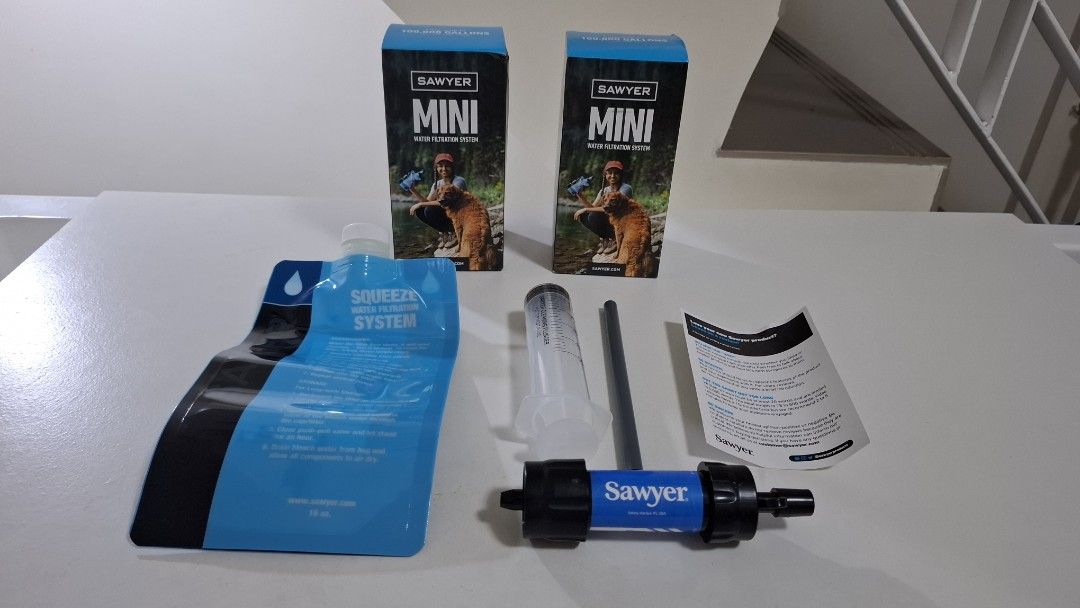 Sawyer Mini Filter with squeeze pouch - Authentic (Category: Hiking & Camping) located in Pasay City. Submitted by mshannahpi (Listing ID 1461710818, Image 2). Description: - Authentic Sawyer Mini Filter - Lightweight and compact water filtration system - Filters 99.9999% of bacteria and protozoa - Removes harmful contaminants from natural water sources - Includes Sawyer Mini filter, squeeze pouch, and cleaning syringe - Perfect for camping, hiki