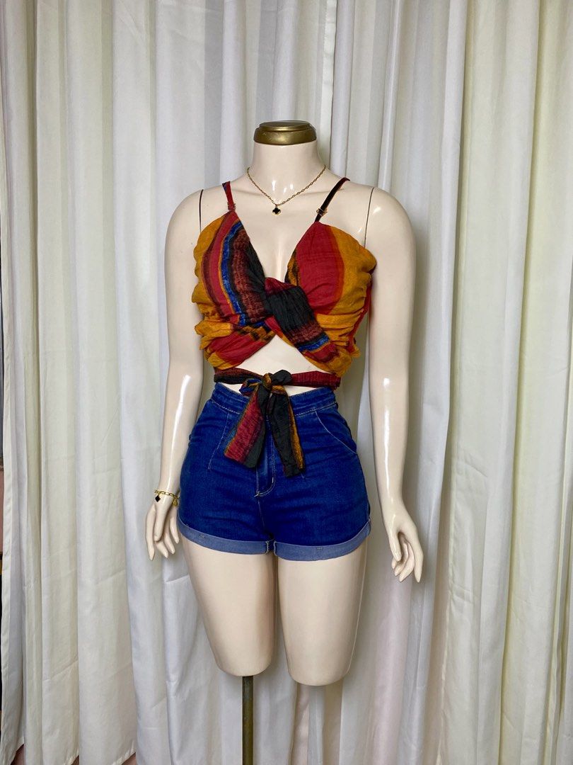 Sexy Self Tie Top (Category: Sleeveless) located in Pagadian. Submitted by picknpack (Listing ID 1461720689, Image 2). Description: -large to xl -can be in many designs, depends on your style -adjustable strap -need wash since its thrifted.