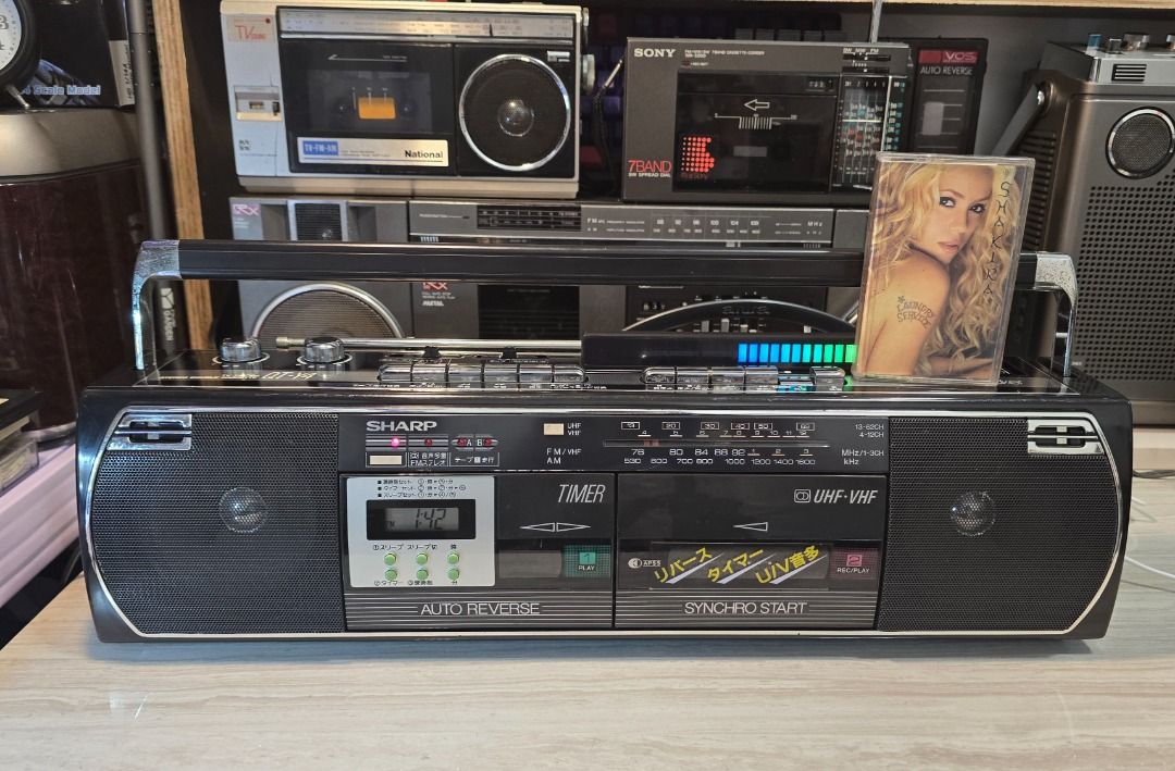 Sharp QT-Y4 / QT Series (Category: Soundbars, Speakers & Amplifiers) located in Manila. Submitted by bryanpotpot18 (Listing ID 1461763373, Image 1). Description: Sharp QT-Y4 / QT Series (JDM fresh from Japan) UHF-VHF channel Rare TV sound Band model AM/FM Radio Tuner Dual Cassette Deck with Auto-Reverse Digital Clock working 110Volts 6000neg Manila Lalamove or Pickup - AM/FM Radio Tuner - Timer Function - Excellent sound quality - Minor cosmetic 