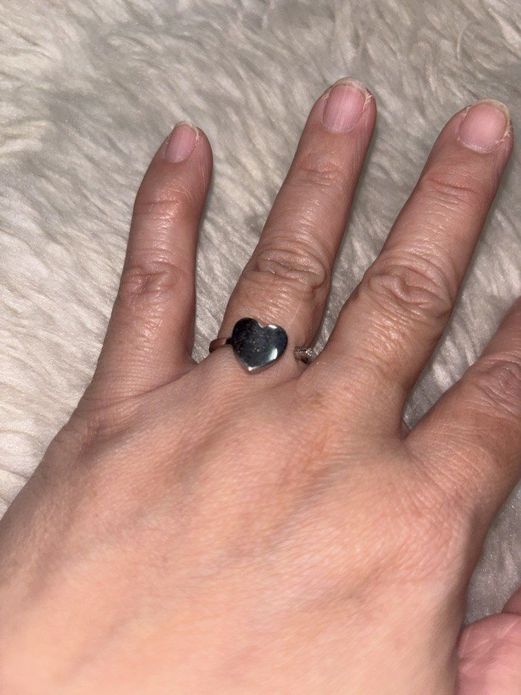 Size 8 open heart ring with stud non tarnish (Category: Rings) located in Manila. Submitted by vintageaccessories (Listing ID 1461566162, Image 1). Description: .