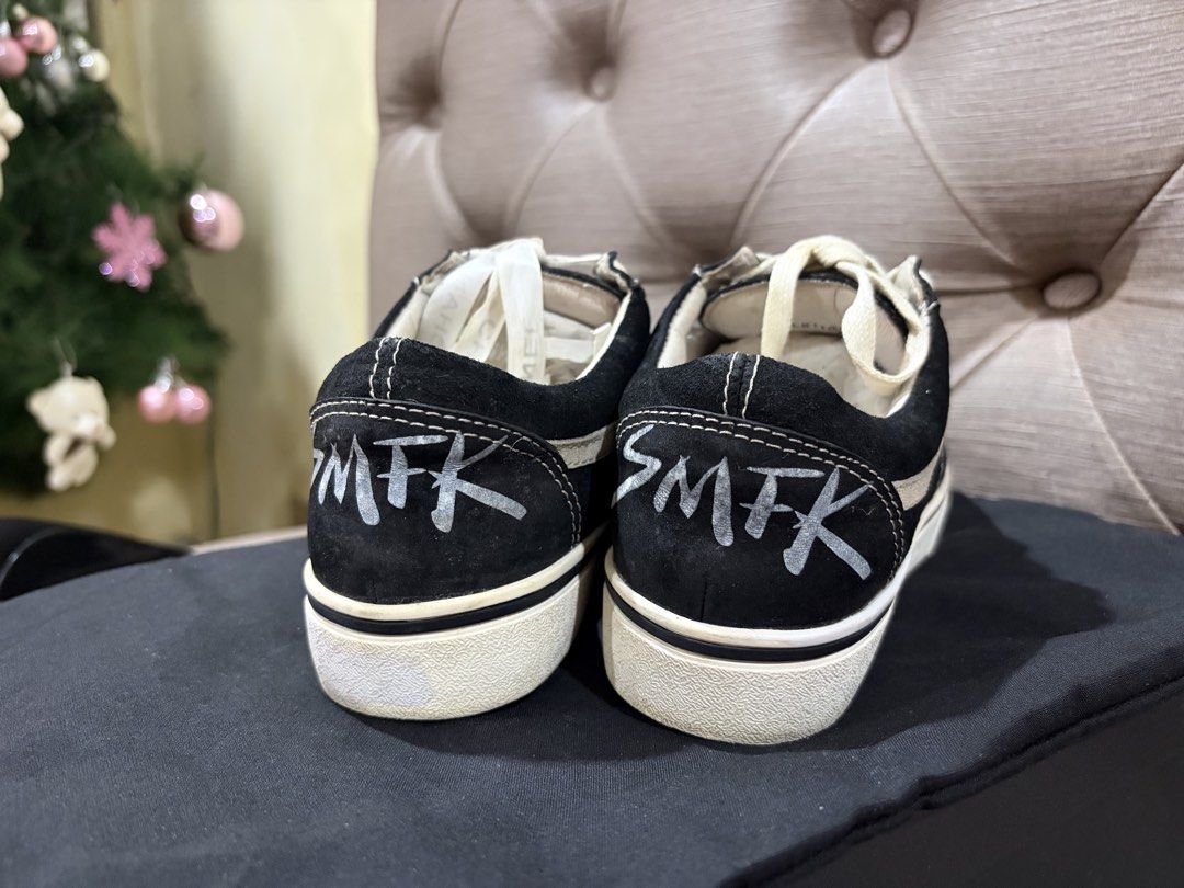 SMFK x Vans Shoes (Category: Sneakers) located in Manila. Submitted by jdace (Listing ID 1461727324, Image 3). Description: - Brand: Vans - Model: Old Skool - Size: EU 36 / UK 3 / US 5 - Color: Black with white accents - Condition: Used - Reason for Selling: Decluttering.