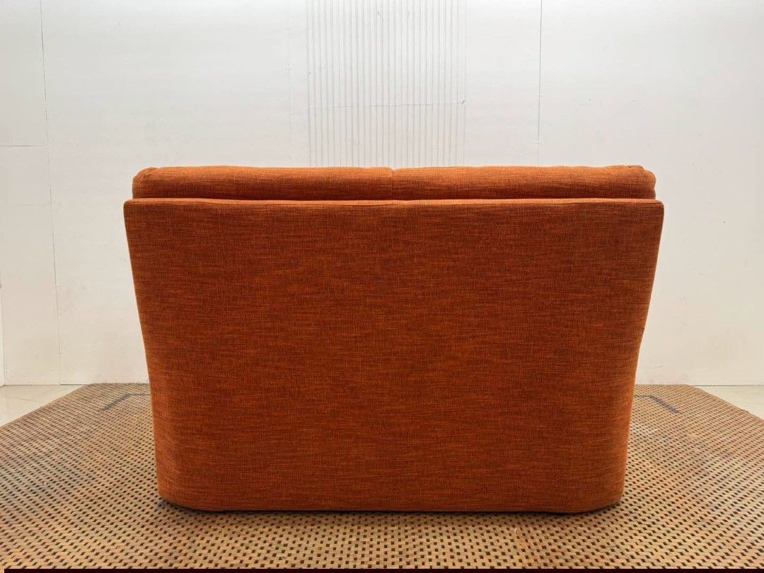 Sofa (Category: Sofas) located in Meycauayan. Submitted by marygracecasimiro (Listing ID 1461797225, Image 3). Description: Modern Orange 2-Seater Fabric Highback Sofa Price: 14,500 L55 x W31.5 x H37/16 In good condition💜💜.