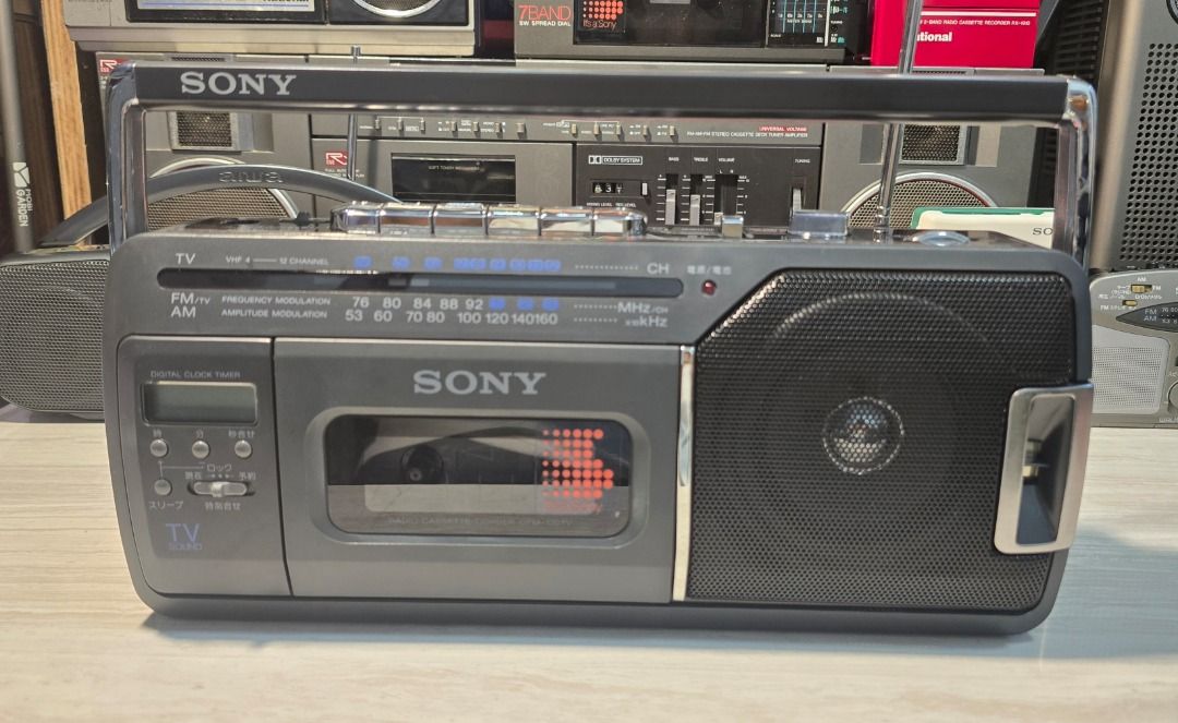 Sony CFM-170TV (Category: Portable Music Players) located in Manila. Submitted by bryanpotpot18 (Listing ID 1461765154, Image 1). Description: Sony Radio Cassette Radio Am/Fm working TV tuner working Tape working Good as new .