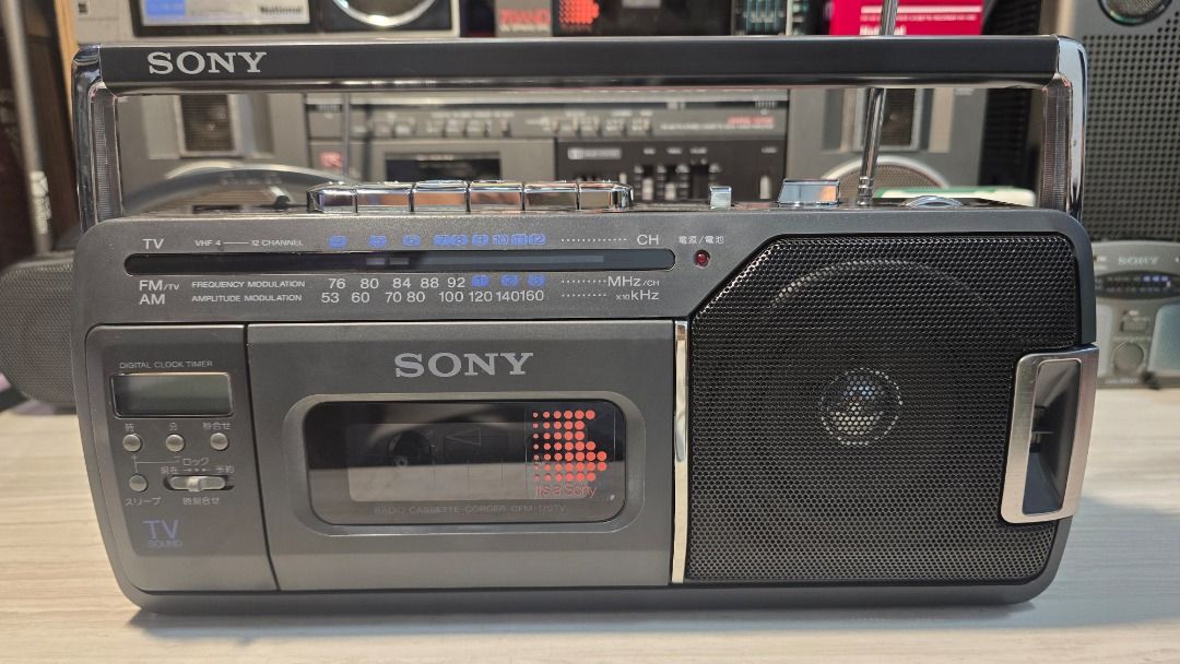 Sony CFM-170TV (Category: Portable Music Players) located in Manila. Submitted by bryanpotpot18 (Listing ID 1461765154, Image 2). Description: Sony Radio Cassette Radio Am/Fm working TV tuner working Tape working Good as new .
