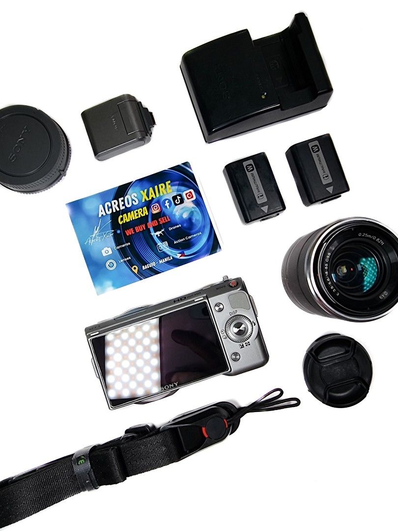 Sony Nex 5 + 18-55mm Silver (Category: Cameras) located in Baguio. Submitted by acreoscamera (Listing ID 1461670716, Image 2). Description: Sony Nex 5 + 18-55mm (35K SC) ✨️️📸 Price: 13,500.00 Cosmetics: 7/10 (With slight signs of usage, scratches, fades and dents) Bawal sa maselan Lens: with slight fungus (doesnt affect output) Screen: No issues and no Vignette Shutter Count: 35,XXX No other issues besides sa cosmetics area Actual Photo posted �