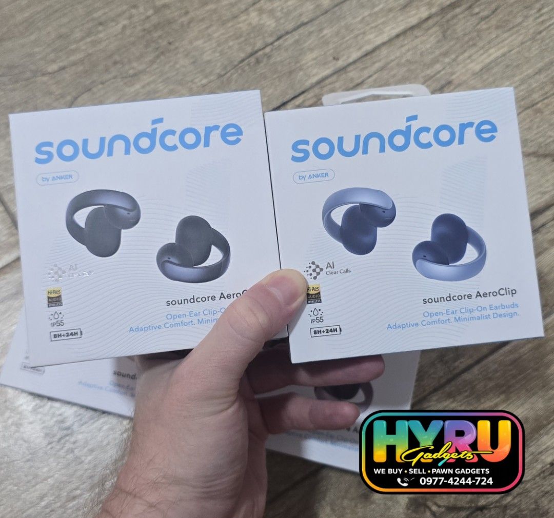 Soundcore AeroClip (Category: Headphones & Headsets) located in Malabon City. Submitted by hyrugadgets (Listing ID 1461604735, Image 1). Description: Soundcore AeroClip Brandnew Sealed with 7 Days Replacement Color Available Black / Blue / White / Pink Price: P.3,490 Malabon Pin: Hyru Gadgets.