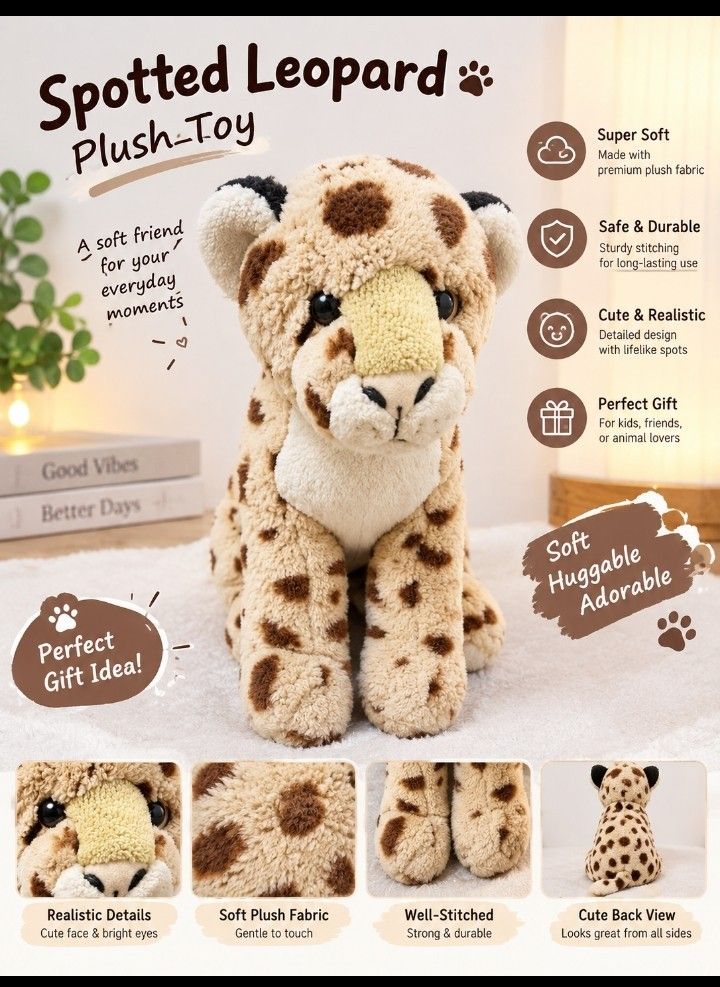 Spotted Leopard Plush Toy – Soft & Cute (Category: Looking For) located in Manila. Submitted by zyre_kyz (Listing ID 1461612834, Image 1). Description: 🐆 Cute Spotted Leopard Plush Toy 🧸 Soft and cuddly leopard stuffed toy, perfect for kids, collectors, or as a cute room decoration. ✅ Cute spotted design ✅ Soft plush material ✅ Good for gifting or decoration 📌 Condition: Good condition Feel free to message me if you're interested! 😊.