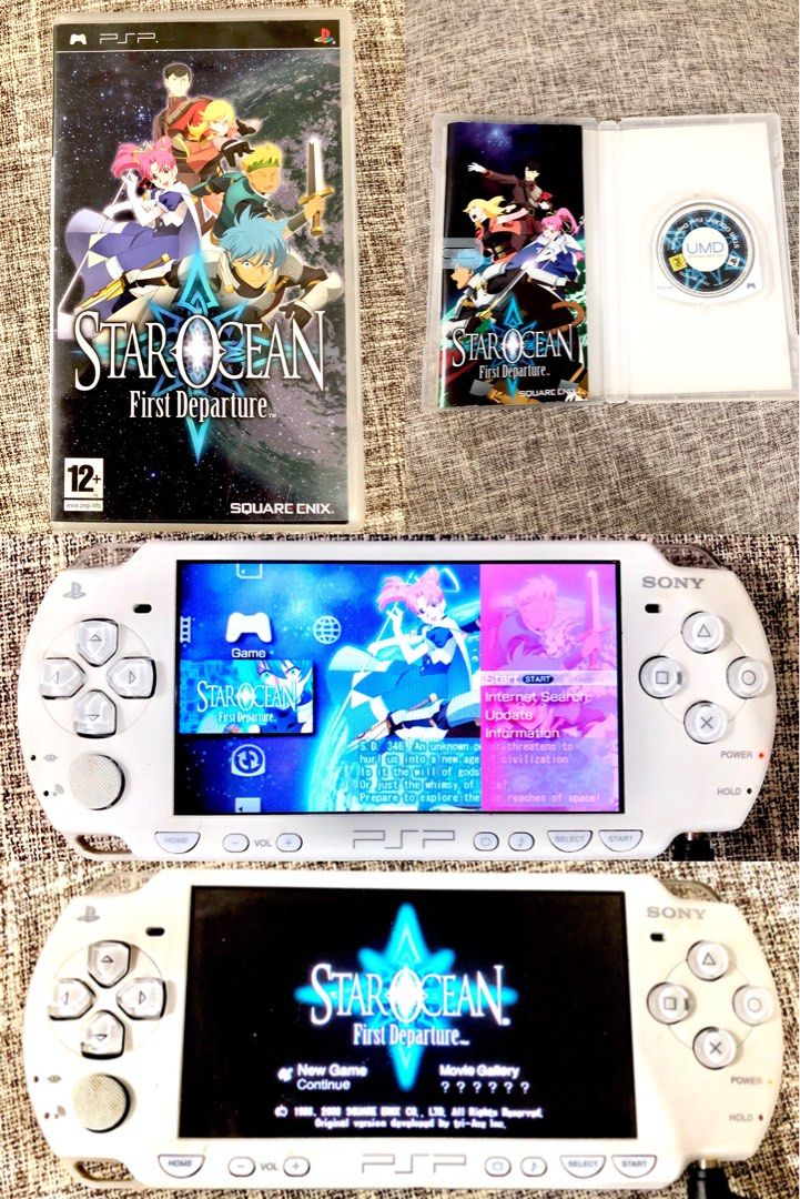 Star Ocean PSP game set (Category: PlayStation) located in Antipolo. Submitted by arcadia.bea (Listing ID 1461660064, Image 2). Description: This set includes both Star Ocean: First Departure and Star Ocean: Second Evolution. Both UMD discs has been tested and is in good condition. It comes with their original cases and has complete inclusions (manuals, inserts, etc). The price is still negotiable, so feel free to message me if you are interested