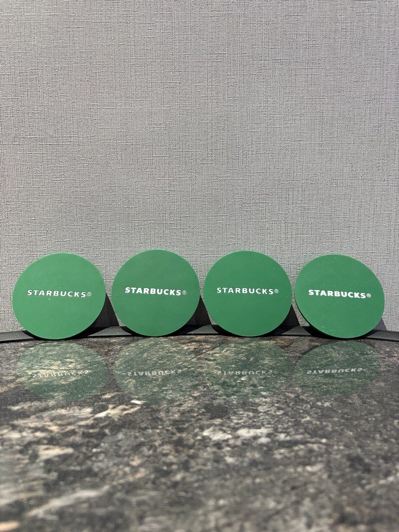 Starbucks Silicon Coasters (Category: Other Home Decor) located in Manila. Submitted by foundhouseph (Listing ID 1461767893, Image 2). Description: -Price: 125php. Get all 4 for 400php -Qty. Available: 4pcs. -Size: 3.5 inches -Siren mark on front and STARBUCKS on back -Heat Resistant up to to 282°F (120°C).