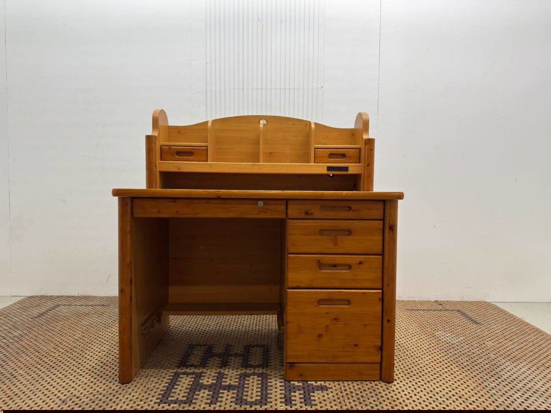 Study Desk (Category: Tables & Sets) located in Meycauayan. Submitted by marygracecasimiro (Listing ID 1461590605, Image 1). Description: Rustic Wood Study Desk with Hutch and Multi-Drawer Storage Price: 12,500 L43 x W27 x H45/29 In good condition💜💜.