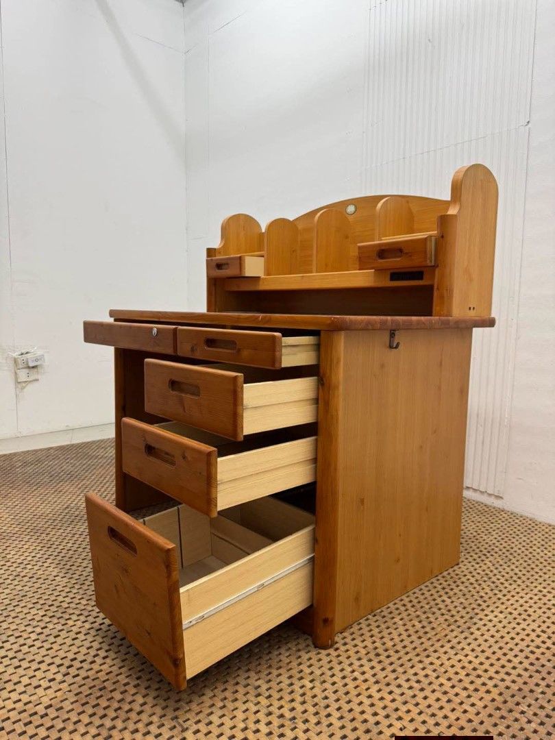 Study Desk (Category: Tables & Sets) located in Meycauayan. Submitted by marygracecasimiro (Listing ID 1461590605, Image 3). Description: Rustic Wood Study Desk with Hutch and Multi-Drawer Storage Price: 12,500 L43 x W27 x H45/29 In good condition💜💜.