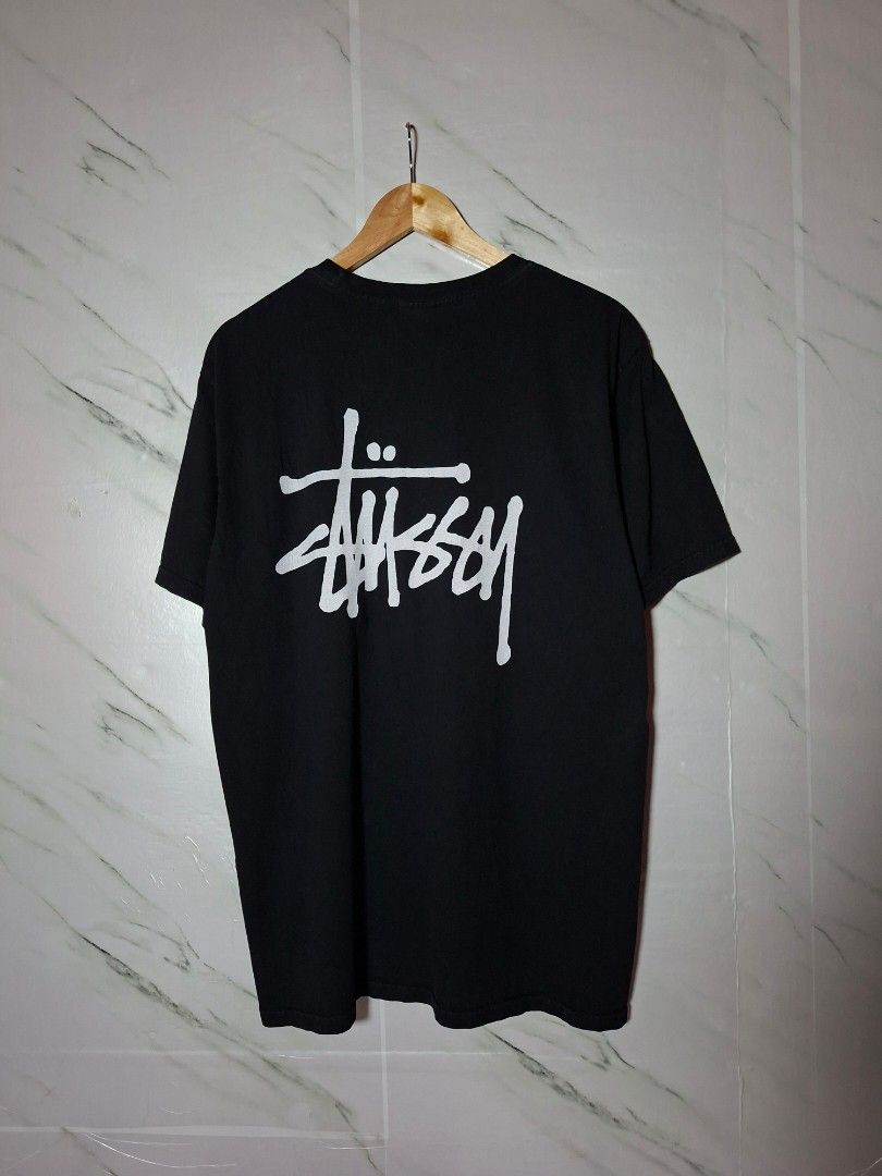 Stussy basi design (Category: Tshirts & Polo Shirts ) located in Esperanza. Submitted by ledgerthrift (Listing ID 1461581556, Image 2). Description: excellent condition 9.7 Color rate 22X29 minimal Crack prints.