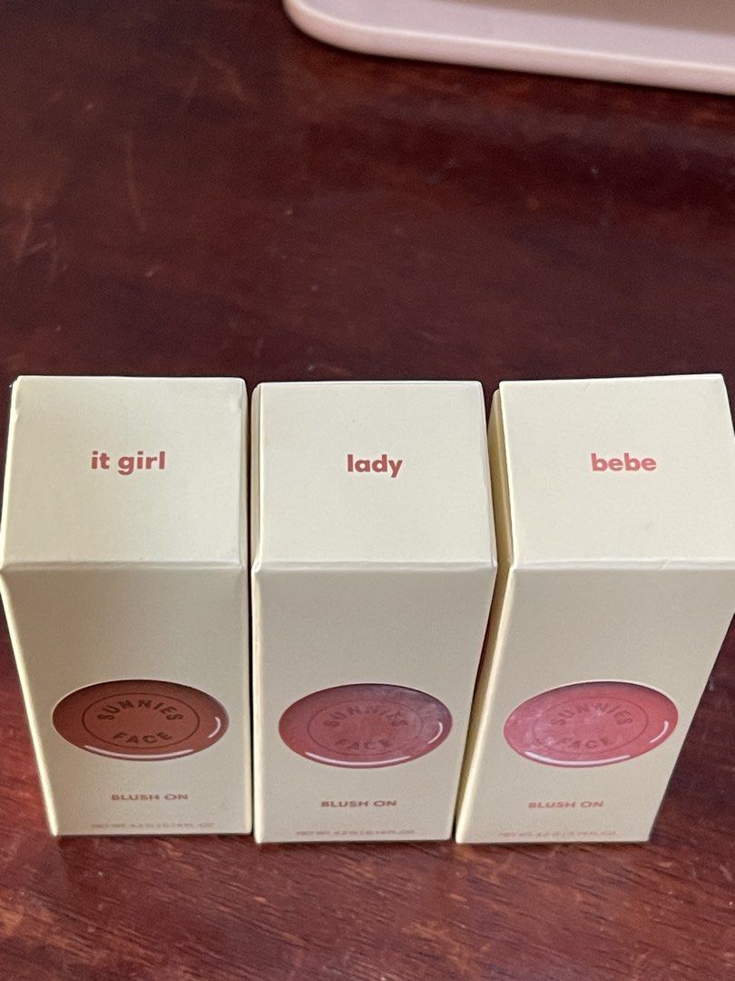Sunnies Blush (Category: Makeup) located in Quezon City. Submitted by MsCLM (Listing ID 1461662999, Image 3). Description: Sunnies blush super pigmented and long lasting Shades: It girl, Lady, Bebe 300 each! Brand new .