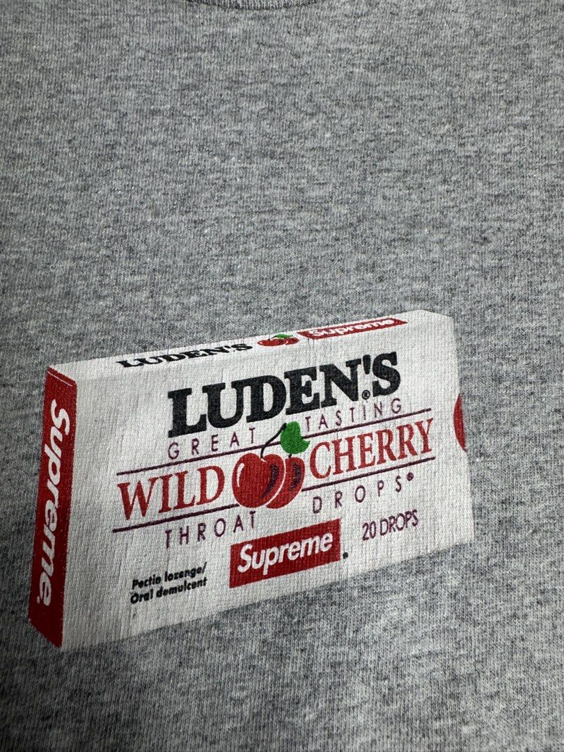 Supreme - Ludens Cough Drop Box Logo Cherry - Tee (Category: Tshirts & Polo Shirts ) located in San Pablo. Submitted by hiddenrygn (Listing ID 1461577357, Image 3). Description: Supreme - Ludens Cough Drop Box Logo Cherry - Tee Size : L (22” 31”) Minimal cracks on logo Still in excellent condition Authentic DM!.