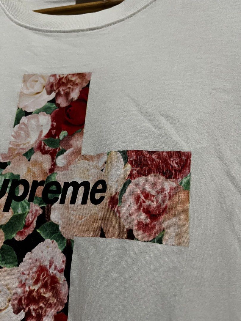Supreme cross tee (Category: Formal Shirts) located in San Jose. Submitted by thriftfindsarchive (Listing ID 1461726442, Image 3). Description: -Size M -Width’ 18 -Length’ 27 - Issue minimal hairlines -color rate 9/10 - good as new -fave ✨.
