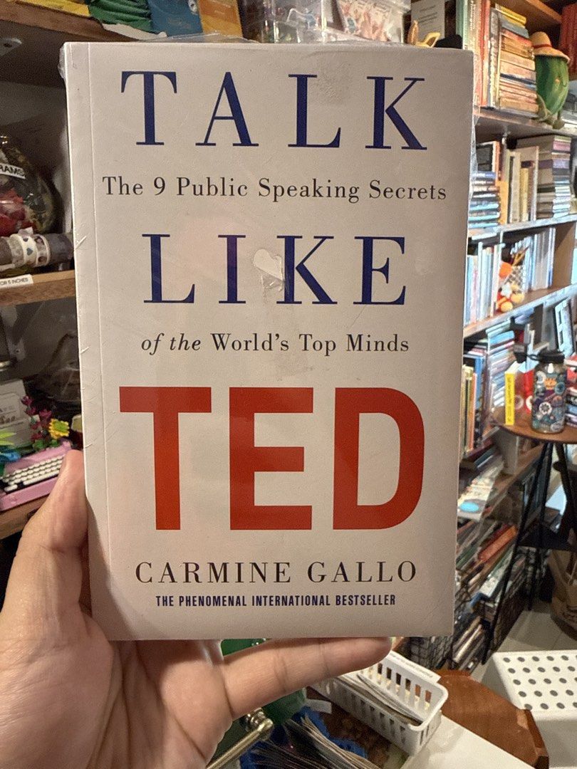 Talk Like TED by Carmine Gallo - Public Speaking Secrets (Category: Storybooks) located in Marikina City. Submitted by starlettonabudget (Listing ID 1461653926, Image 1). Description: - Learn the 9 public speaking secrets from world-class presenters. - Based on analysis of successful TED Talks and interviews. - Discover how to deliver engaging and memorable presentations. - A powerful, scientifically analyzed guide. - Ideal for anyone wanting to 