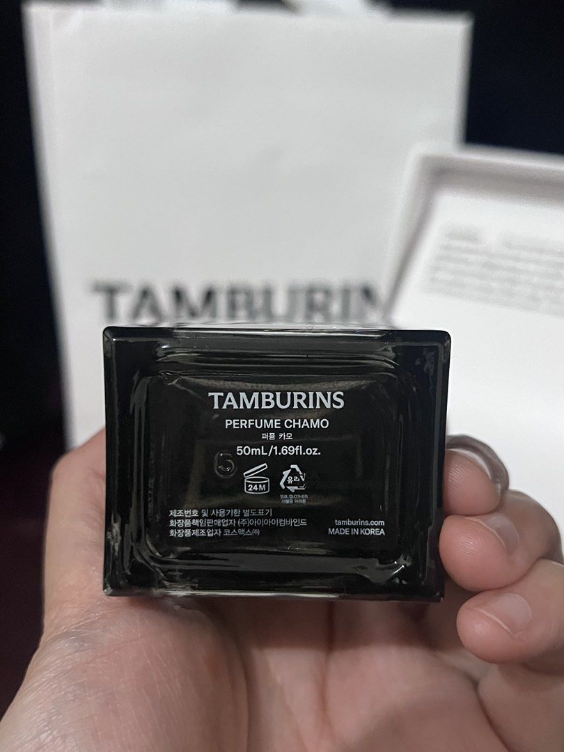 Tamburins Perfume Chamo 50ml (Category: Fragrance & Deodorants) located in Mandaluyong City. Submitted by lourxn (Listing ID 1461784645, Image 2). Description: Original Price: Paid Php7k using pasabuy service from Korea (149000 KRW plus shipping) Used 2 sprays only to test RFS: Scent is not for me. Bought the wrong scent, I remembered incorrectly. .
