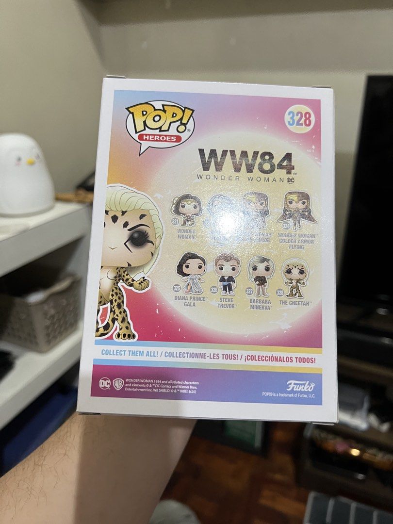 The Cheetah Funko Pop (Category: Figurines & Statues) located in Pasig City. Submitted by kingclutter (Listing ID 1461735271, Image 3). Description: With soft protector. Box conditions in the pics. Wonder Woman 84 movie.