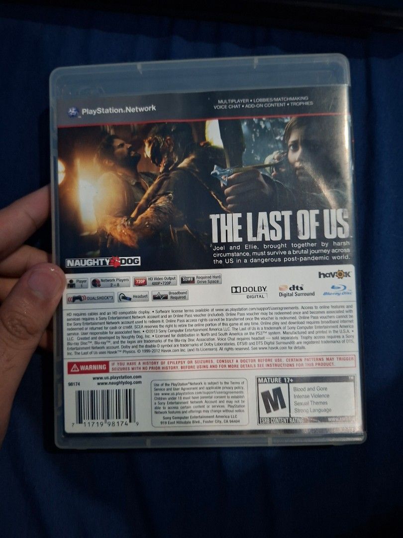 The Last of Us PS3 Game (Category: PlayStation) located in Valenzuela. Submitted by rampage25 (Listing ID 1461784103, Image 2). Description: The Last of Us for PlayStation 3 - Case in good shape Good for collector's - Location: Santa Mesa Manila - Price is Fixed - Open for pick up, shipping (At Buyer's expense) .