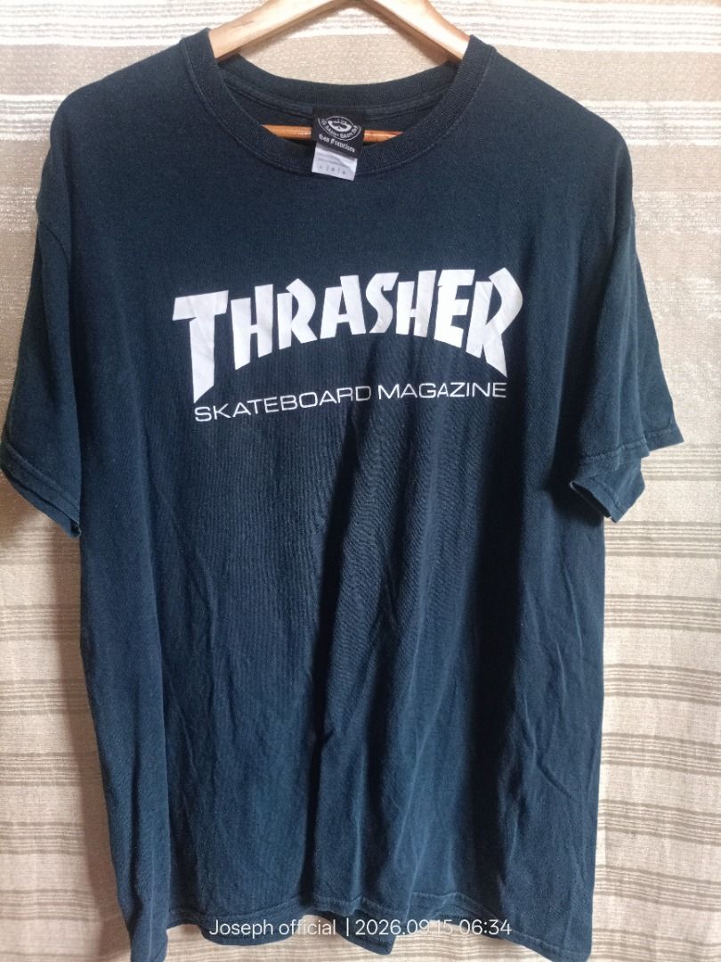 Thrasher Skate Mag T-Shirt (Category: Tshirts & Polo Shirts ) located in Caloocan City. Submitted by kingjose_16 (Listing ID 1461794322, Image 1). Description: - Classic Thrasher Skate Mag T-shirt - Color: Dark Navy Blue - Size: Large (L) - Perfect for skaters and fans - Iconic streetwear piece.