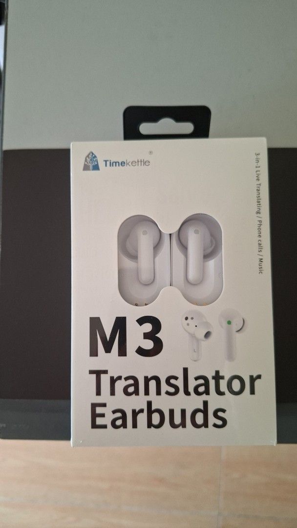 Timekettle M3 翻譯耳機 （分類：耳機）位於 Hong Kong。 由 kjkkjk0188 提交（商品編號 1461563424，圖片 1）。簡介： Timekettle M3 翻譯耳機，支援3合1功能，可以即時翻譯、傾電話同聽歌。產品特點3合1功能：結合即時語音翻譯、音樂播放與電話通話。多語言支援：支援多種語言與口音的雙向即時翻譯。降噪技術：具備環境降噪功能，在吵雜環境中也能清楚收音。。