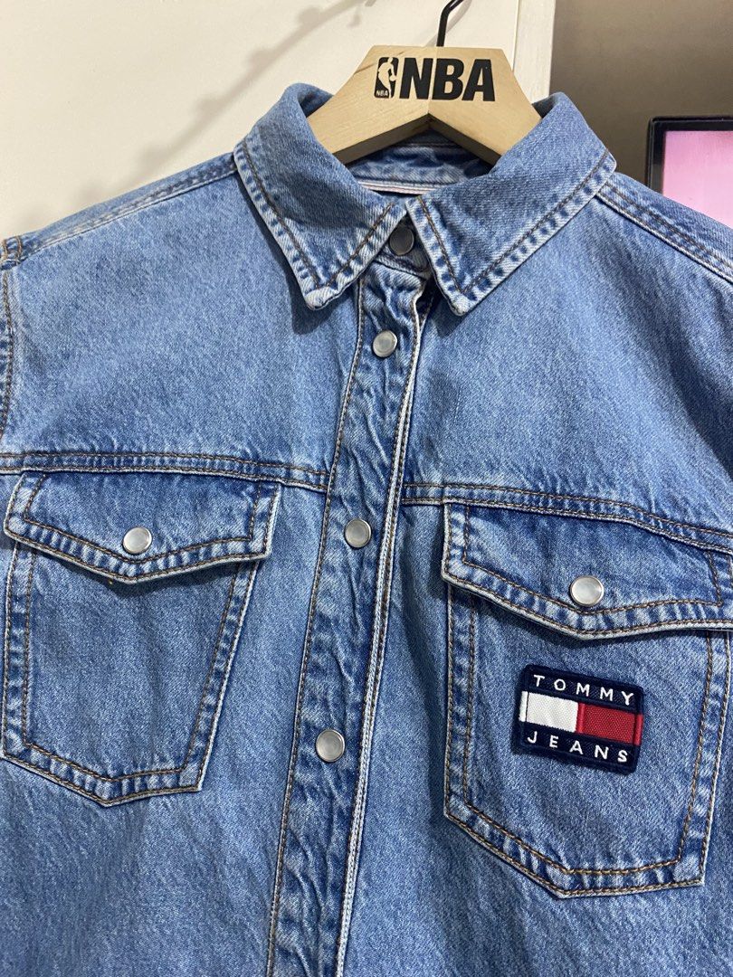 Tommy hilfiger denim jacket (Category: Coats, Jackets and Outerwear) located in Santa Maria. Submitted by jordangail (Listing ID 1461724902, Image 3). Description: Tommy hilfiger longsleeve denim 19x28 Xs on tag Excellent to as new 9.9/10 No issue Mine na Gcash Lbc Jnt God bless .