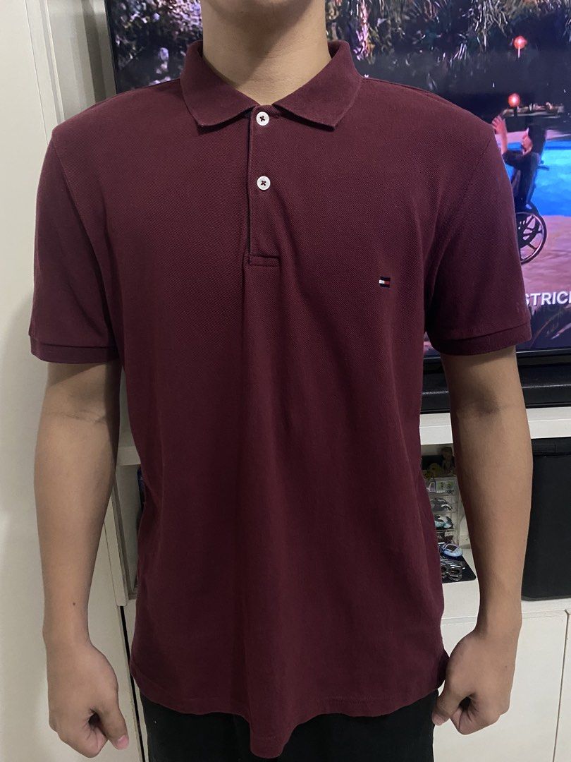 Tommy hilfiger poloshirt (Category: Tshirts & Polo Shirts ) located in Santa Maria. Submitted by jordangail (Listing ID 1461716032, Image 1). Description: Tommy hilfiger poloshirt Large slimfit 21x27/28 Burgundy maroon 9.9/10 Excellent condi No issue Mine na Gcash Jnt God bless.