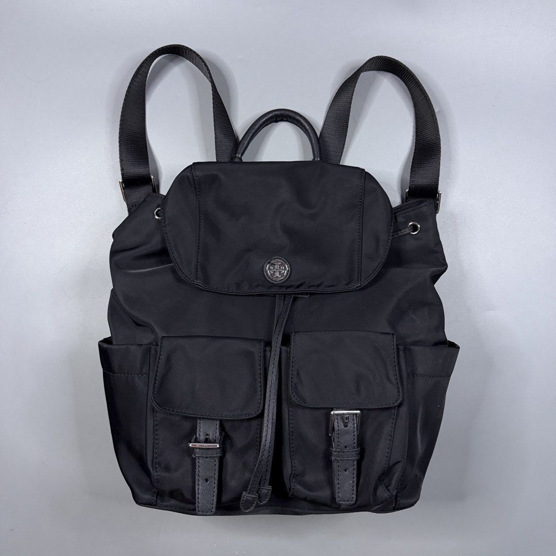 Tory Burch - Nylon Flap Backpack Black (Category: Backpacks) located in Paranaque City. Submitted by millennial_goodz (Listing ID 1461764149, Image 1). Description: WTS Tory Burch - Nylon Flap Backpack Black One Size Excellent condition Authentic DM.